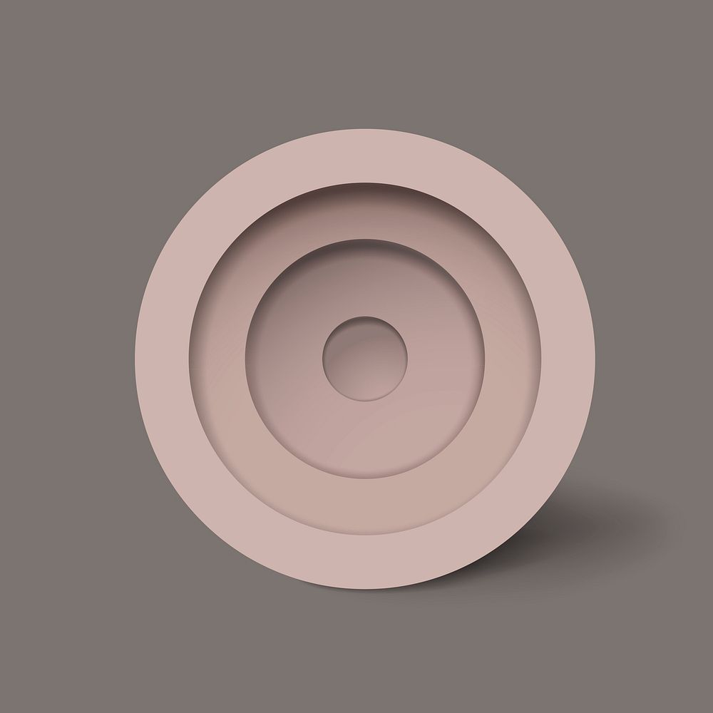 3D circle tiles, geometrical shape in pink vector
