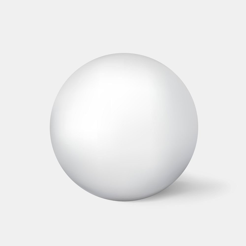 Geometric sphere shape, 3D rendering in white psd