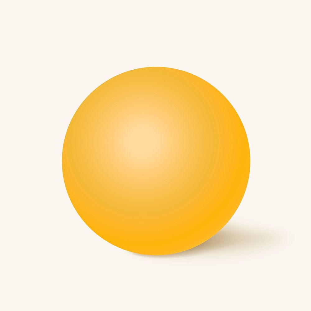 Geometric sphere shape, 3D rendering in yellow vector