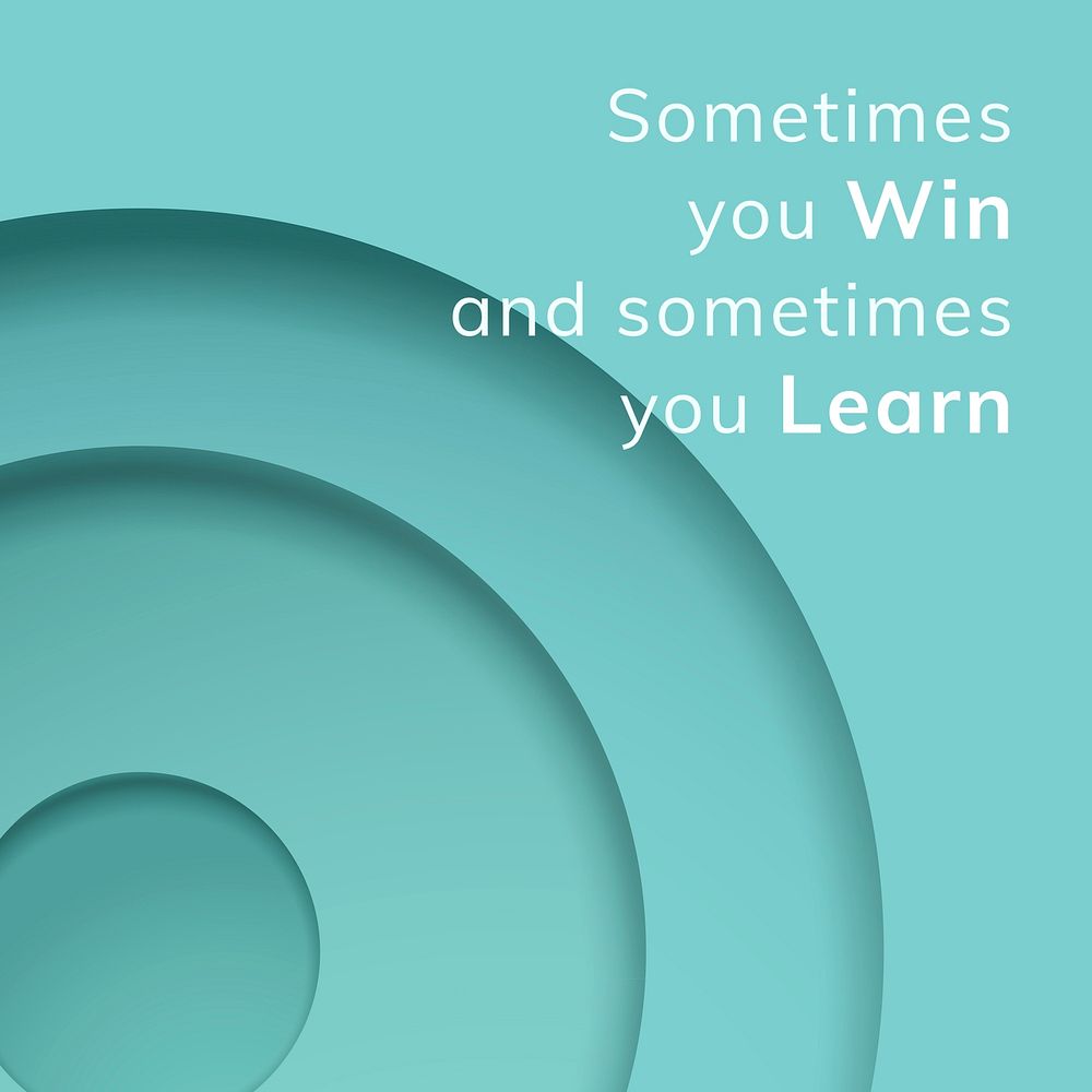 3D geometric Instagram post, circle shape with inspirational quote