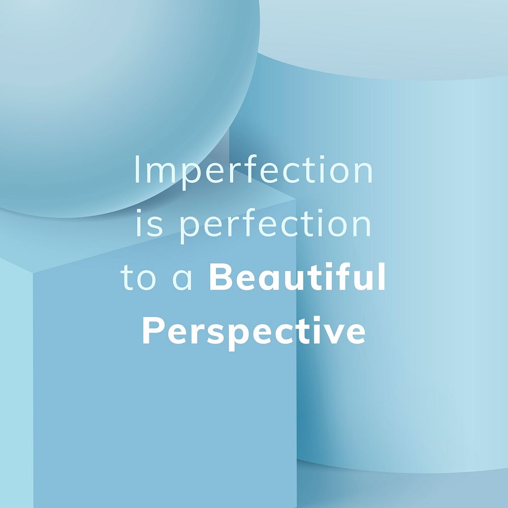 3D geometric pastel Instagram post template, inspirational quote vector set
