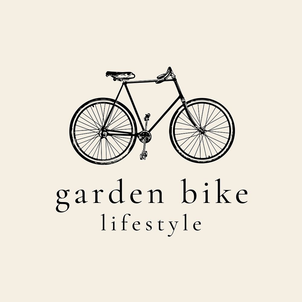Vintage bicycle logo template, lifestyle branding graphic for business vector