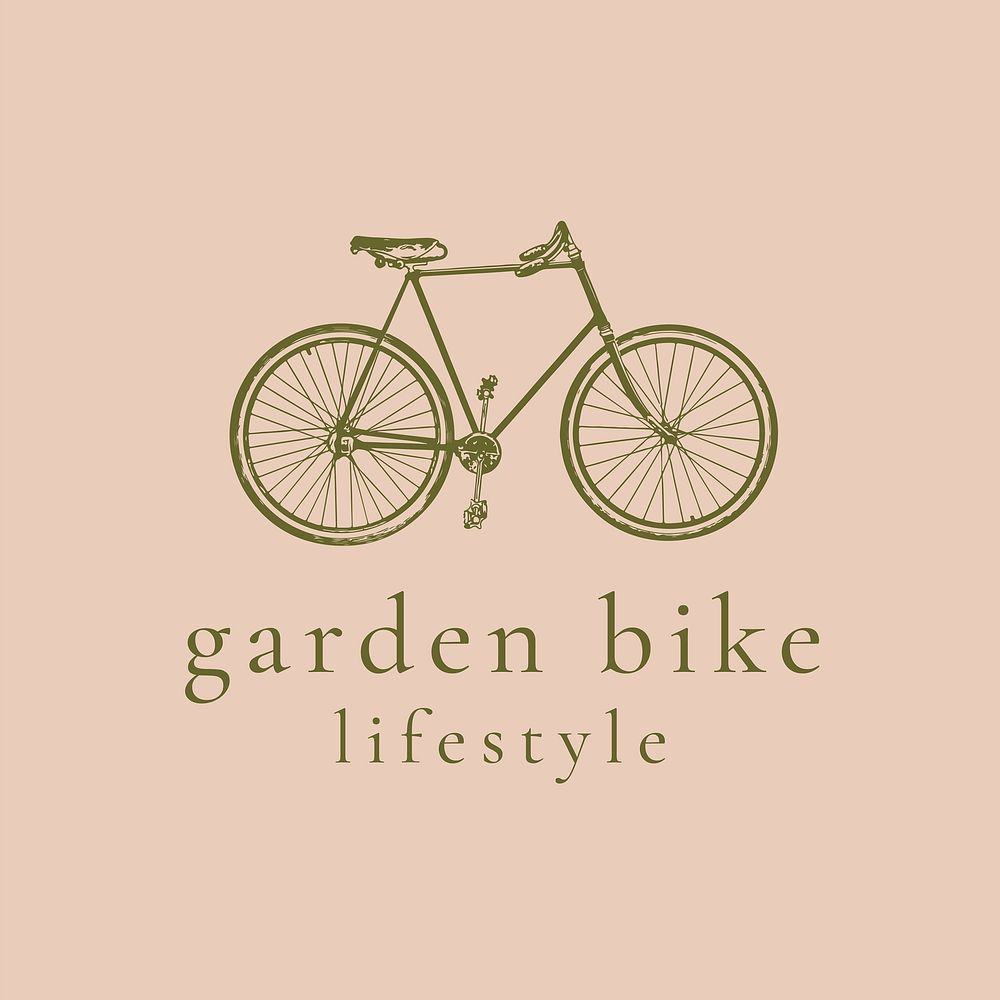 Vintage bicycle logo clipart, lifestyle branding graphic for business