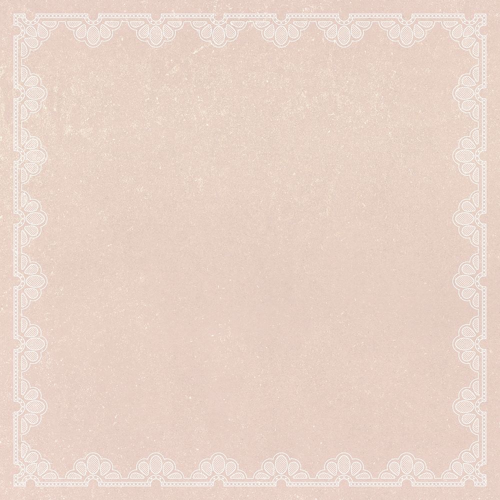 Lace frame background, cream floral fabric design