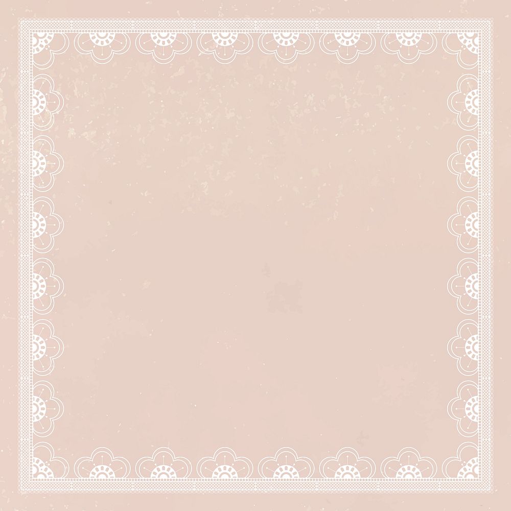 Lace crochet frame background, feminine floral design vector