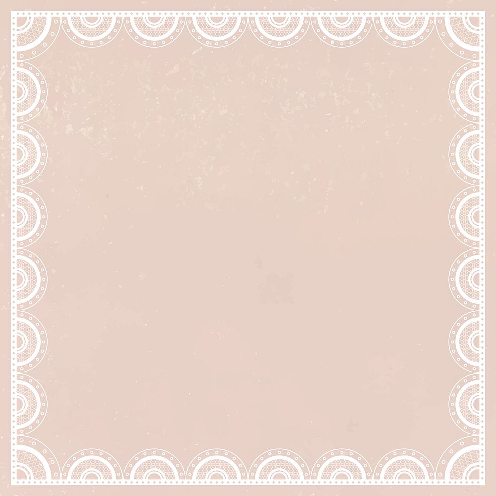 Pink frame background, classic lace pastel design vector
