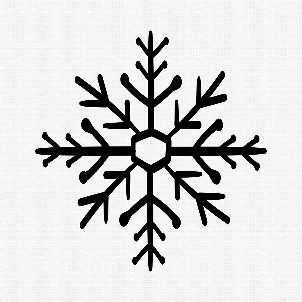 Winter snowflake collage element, Christmas doodle in creative design