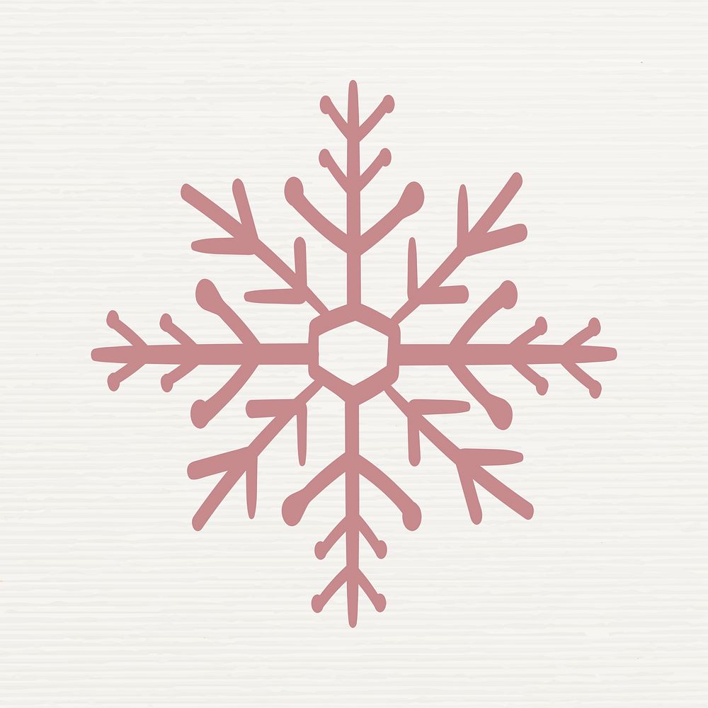 Winter snowflake sticker, Christmas doodle in creative design psd