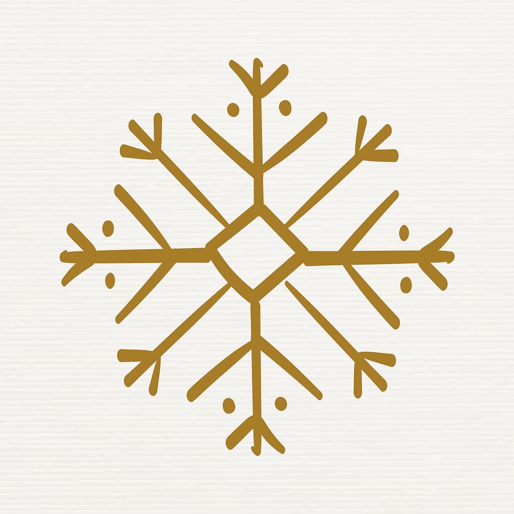 Winter snowflake sticker, Christmas doodle in creative design vector