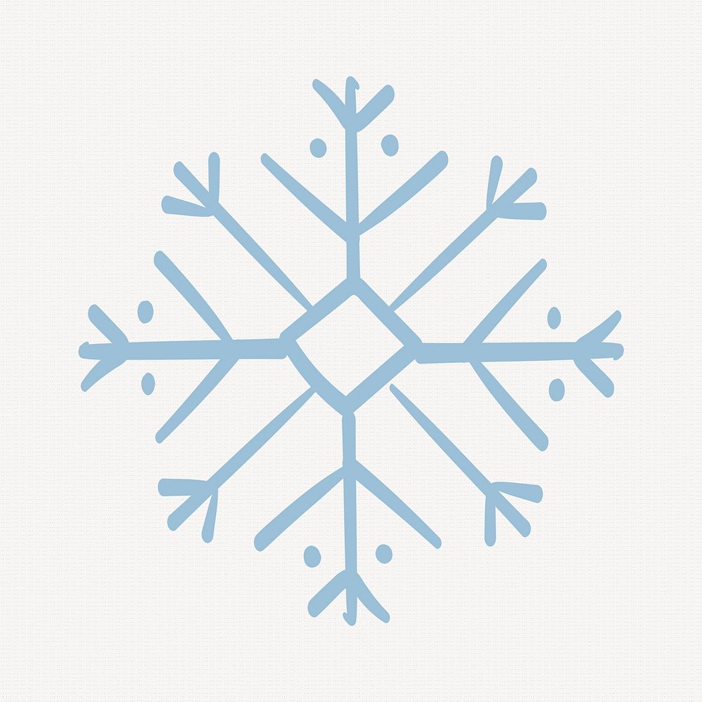 Winter blue snowflake element, Christmas doodle in creative design