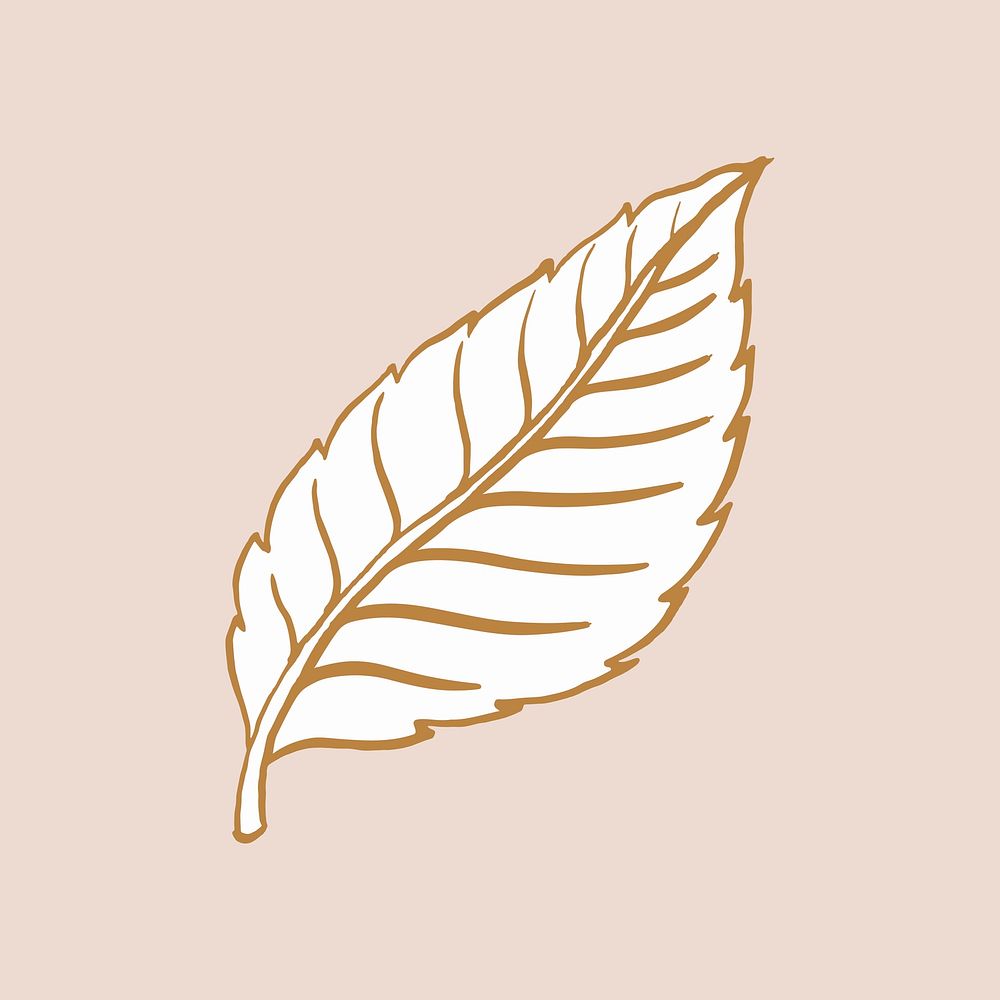 Rose&rsquo;s leaf tattoo art, brown vintage nature sticker vector