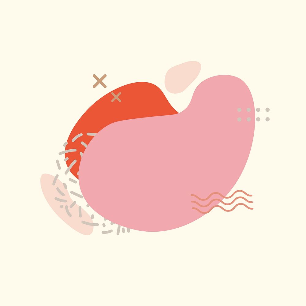 Pink memphis shape sticker, graphic design vector
