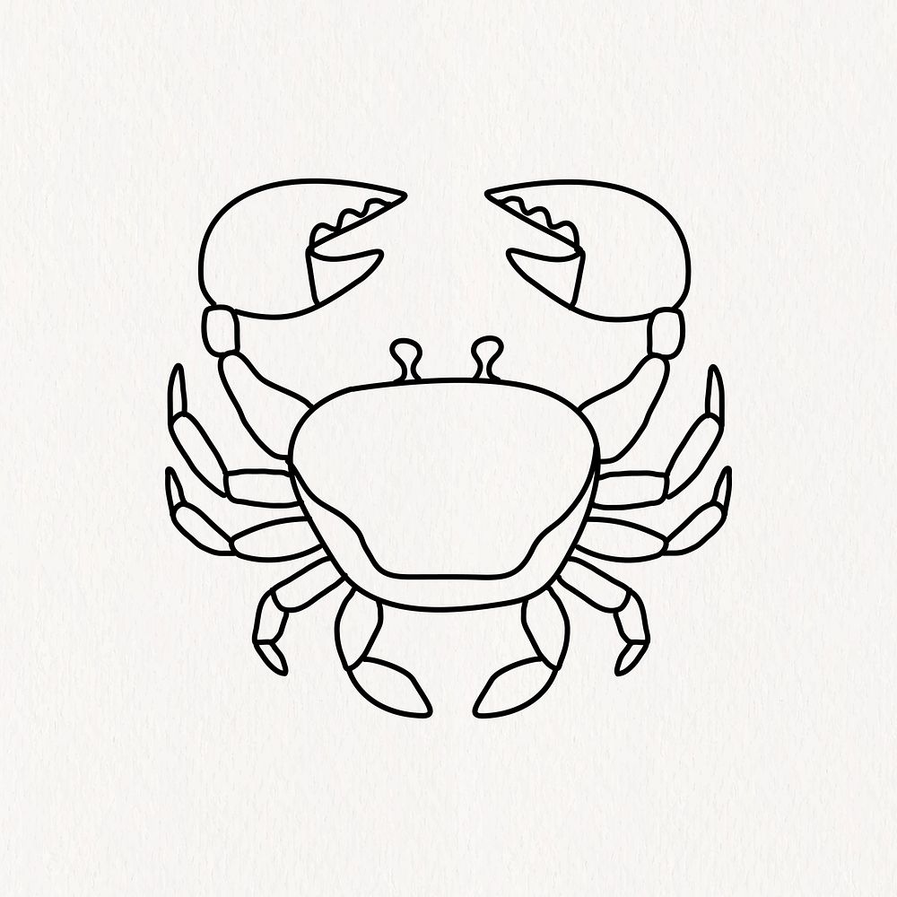 Cancer zodiac animal line art doodle design vector