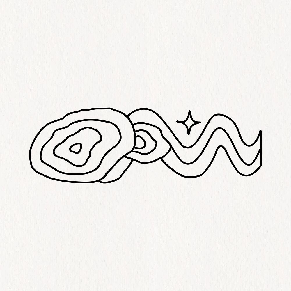 Thick wavy lines, abstract line art doodle design vector