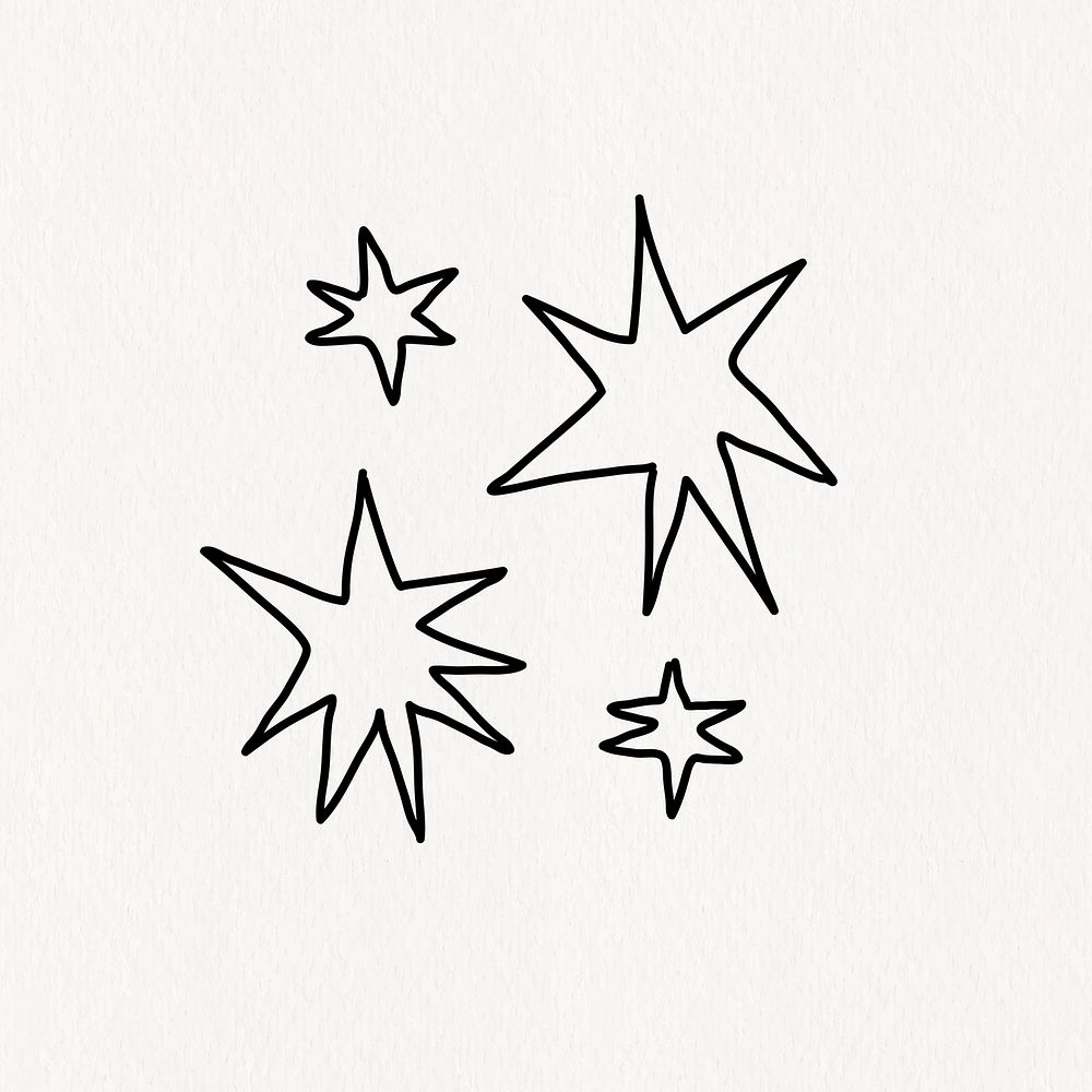 Explosion doodle line art collage element vector