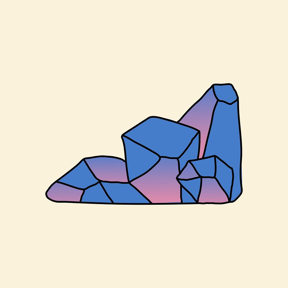 Abstract mineral doodle art, gradient graphic