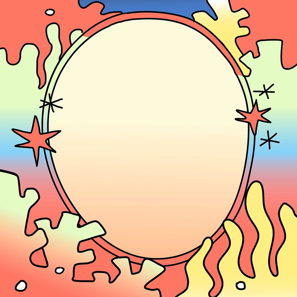 Funky frame, abstract underwater illustration vector