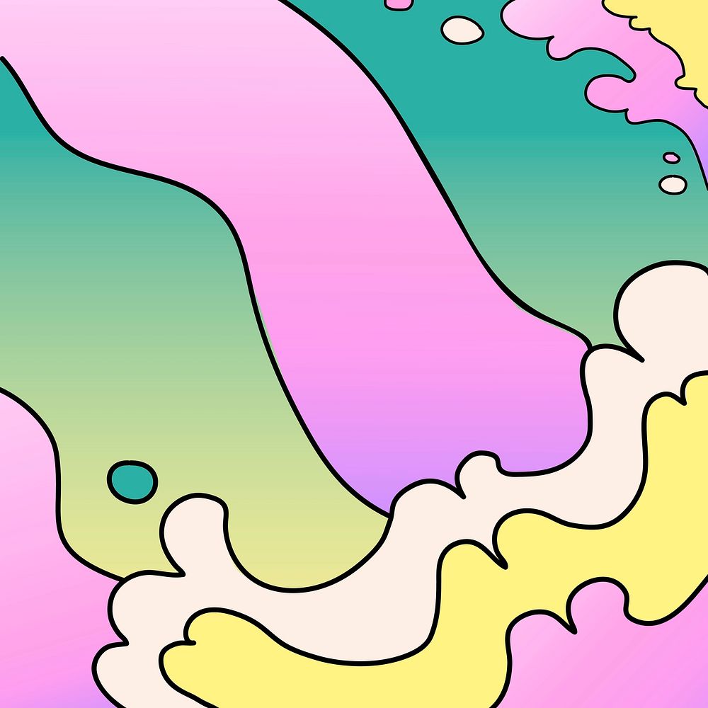 Abstract colorful ocean wave illustration background vector