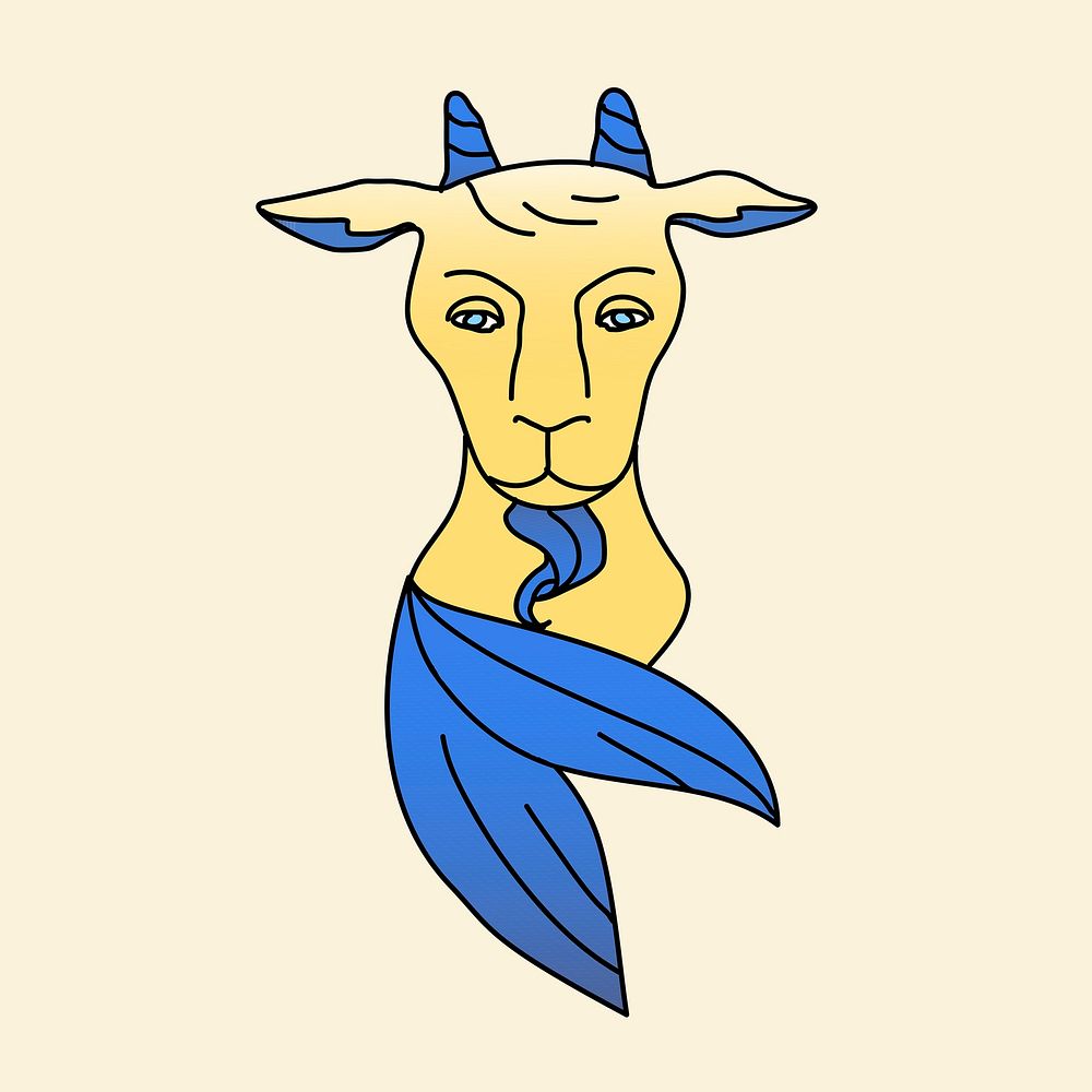 Capricorn, animal horoscope sign graphic