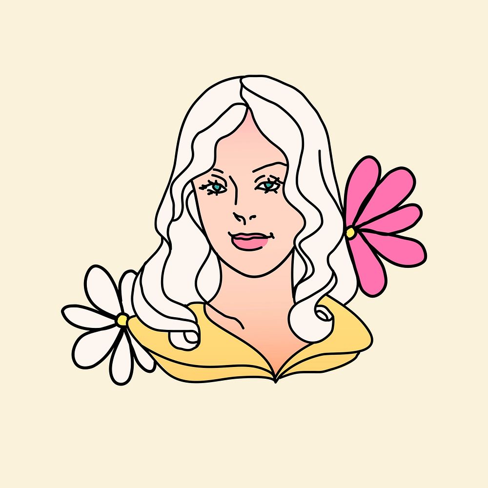 Virgo horoscope doodle design color illustration vector