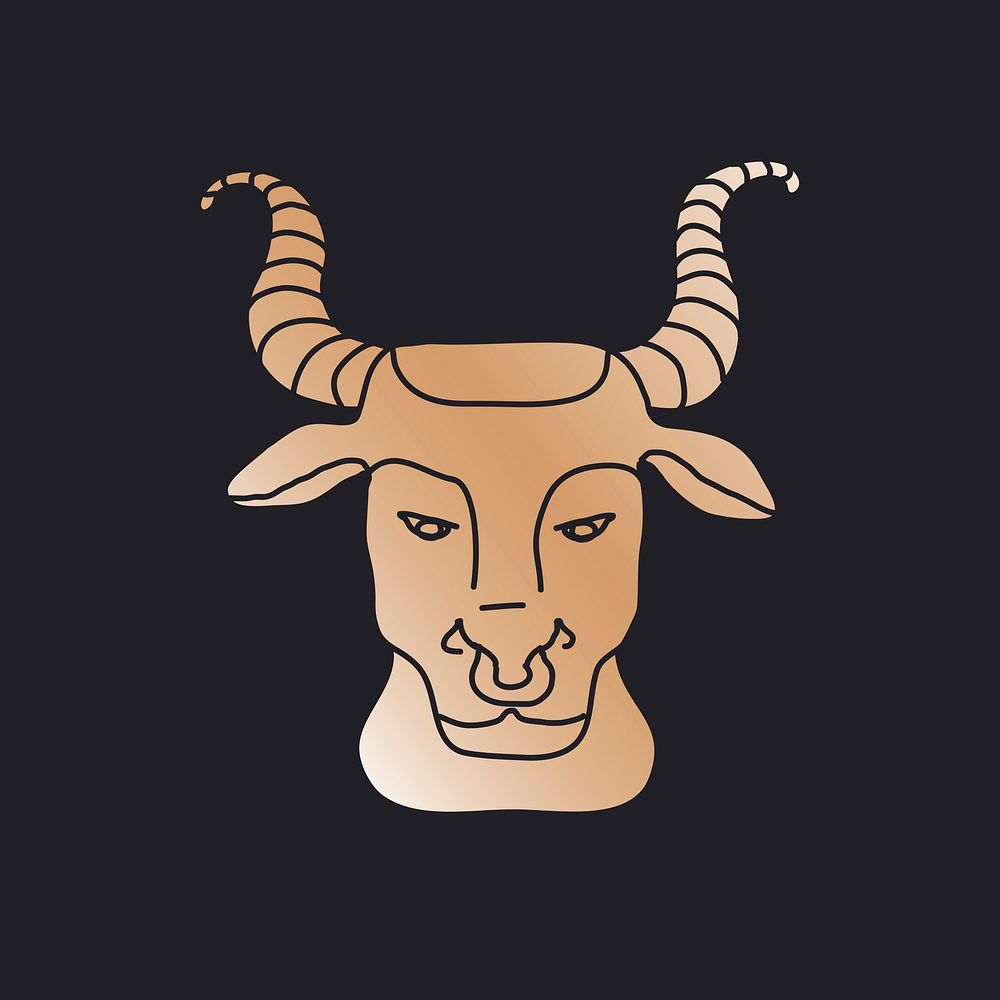 Taurus horoscope, gradient design illustration vector