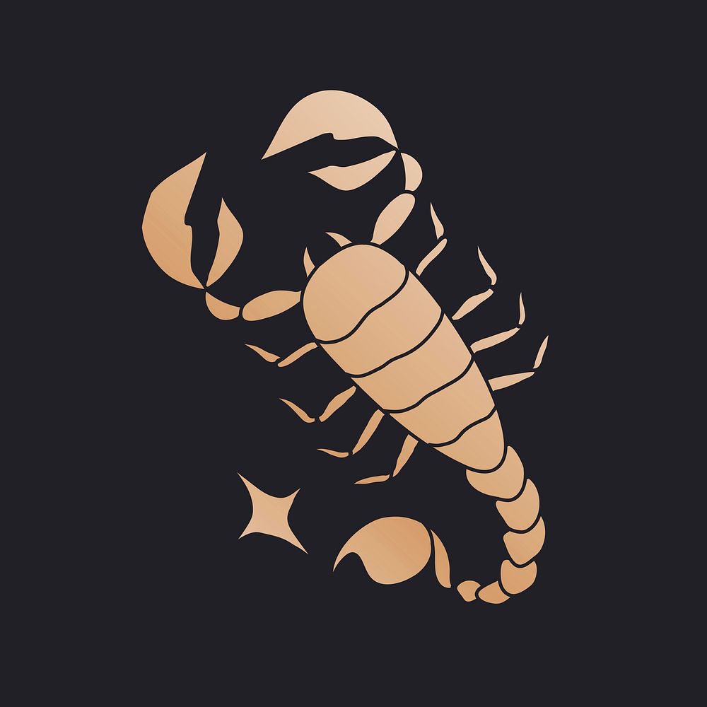 Scorpio funky zodiac sign collage element psd