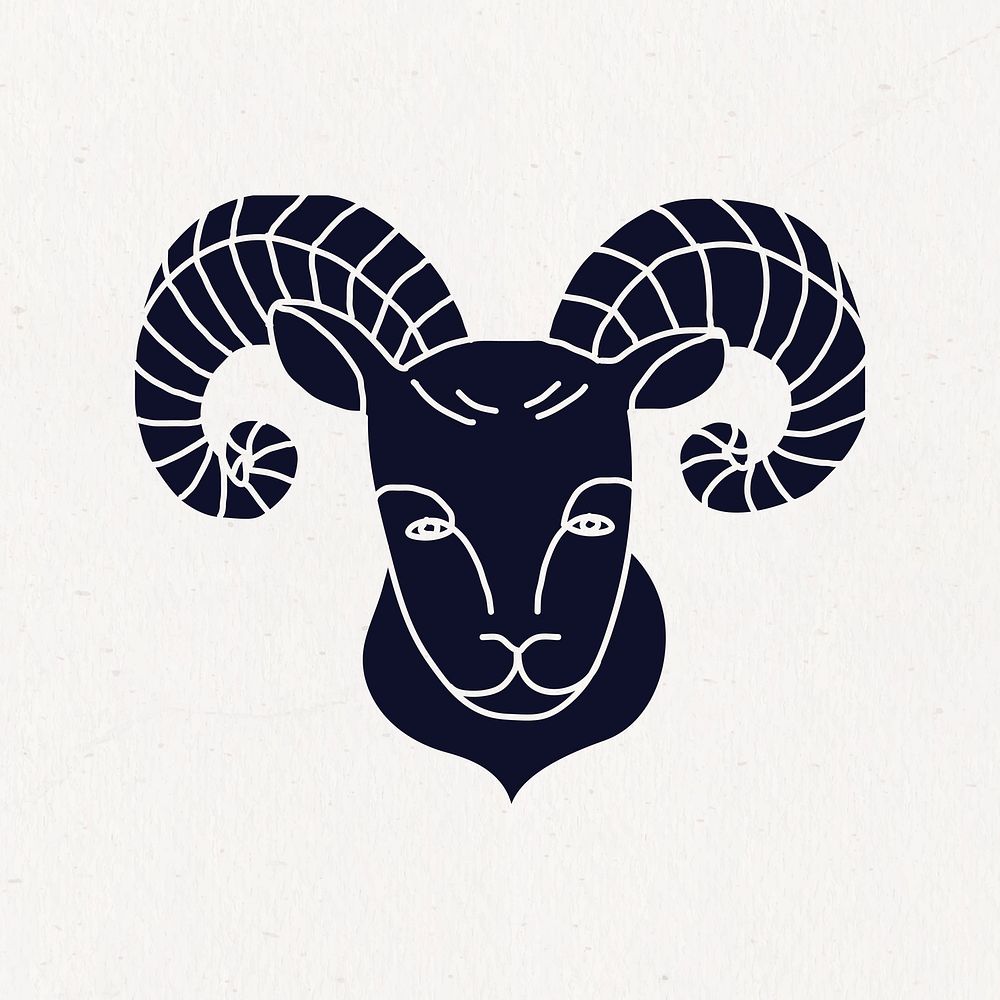 Aries zodiac sign, black & | Free Vector - rawpixel