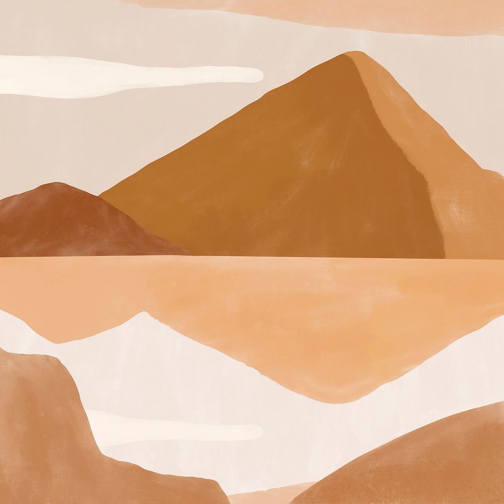 Mountain range background, watercolor landscape