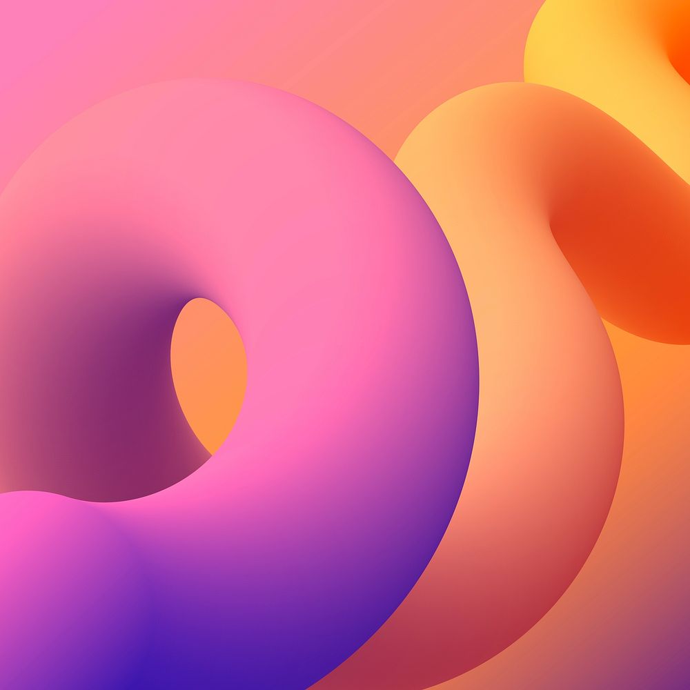 3D abstract background, pink gradient liquid shapes