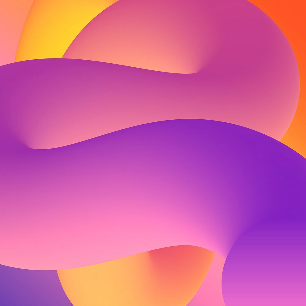 Purple aesthetic background, 3D twisted fluid shapes vector