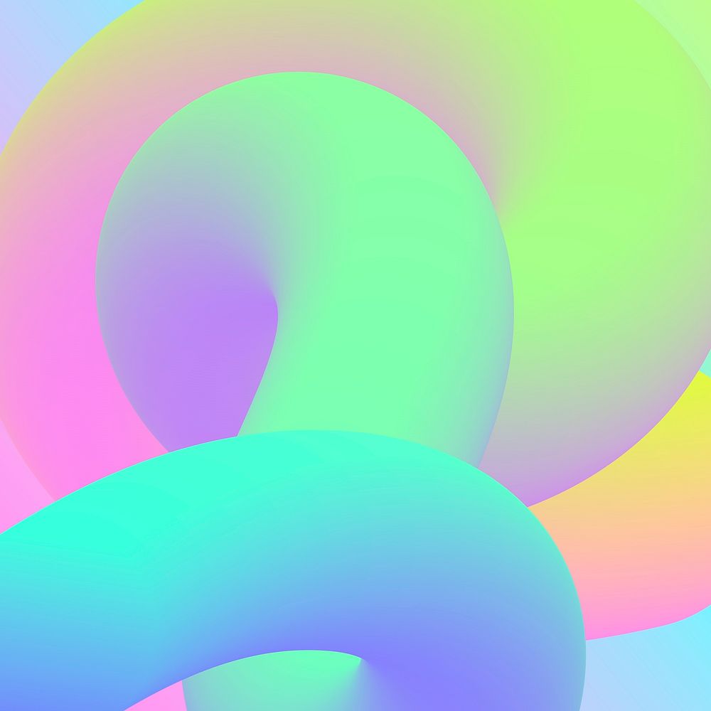 Blue 3D gradient background, colorful fluid shapes