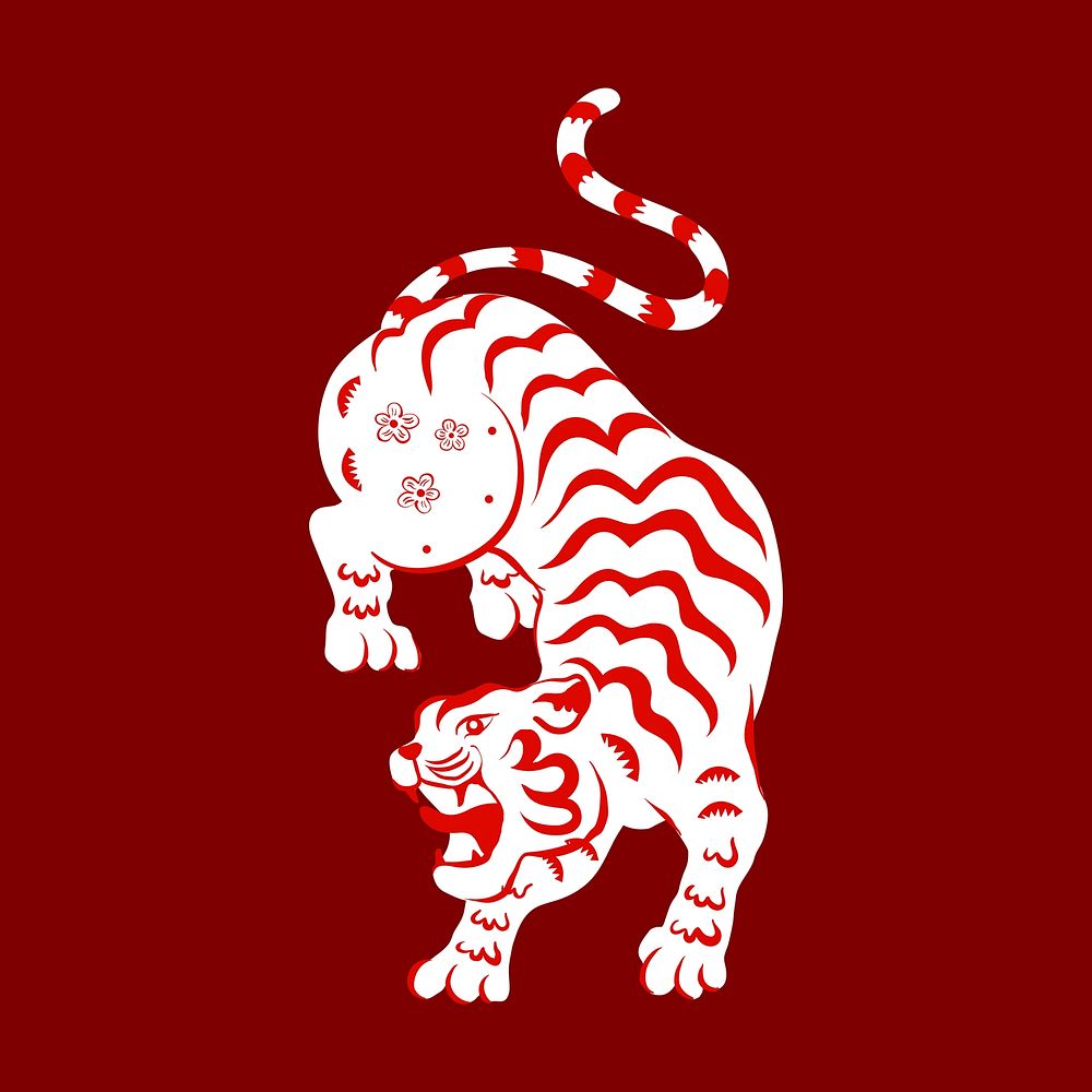 Tiger cartoon clipart, Chinese zodiac new year