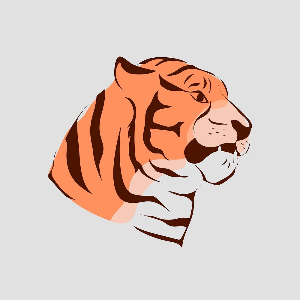 Orange tiger, zodiac clipart, Chinese new year celebration vector