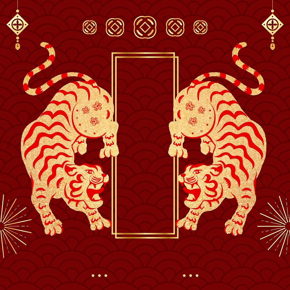 Tiger new year background, Chinese horoscope