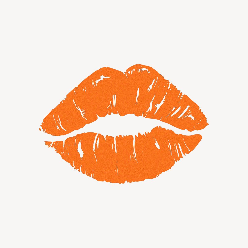 Orange lips clipart, mouth illustration Premium Vector Illustration