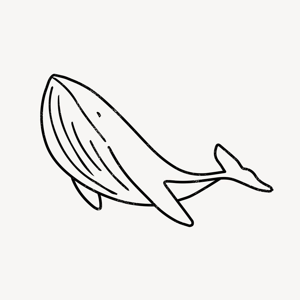 Whale doodle collage element, sea | Premium PSD Illustration - rawpixel