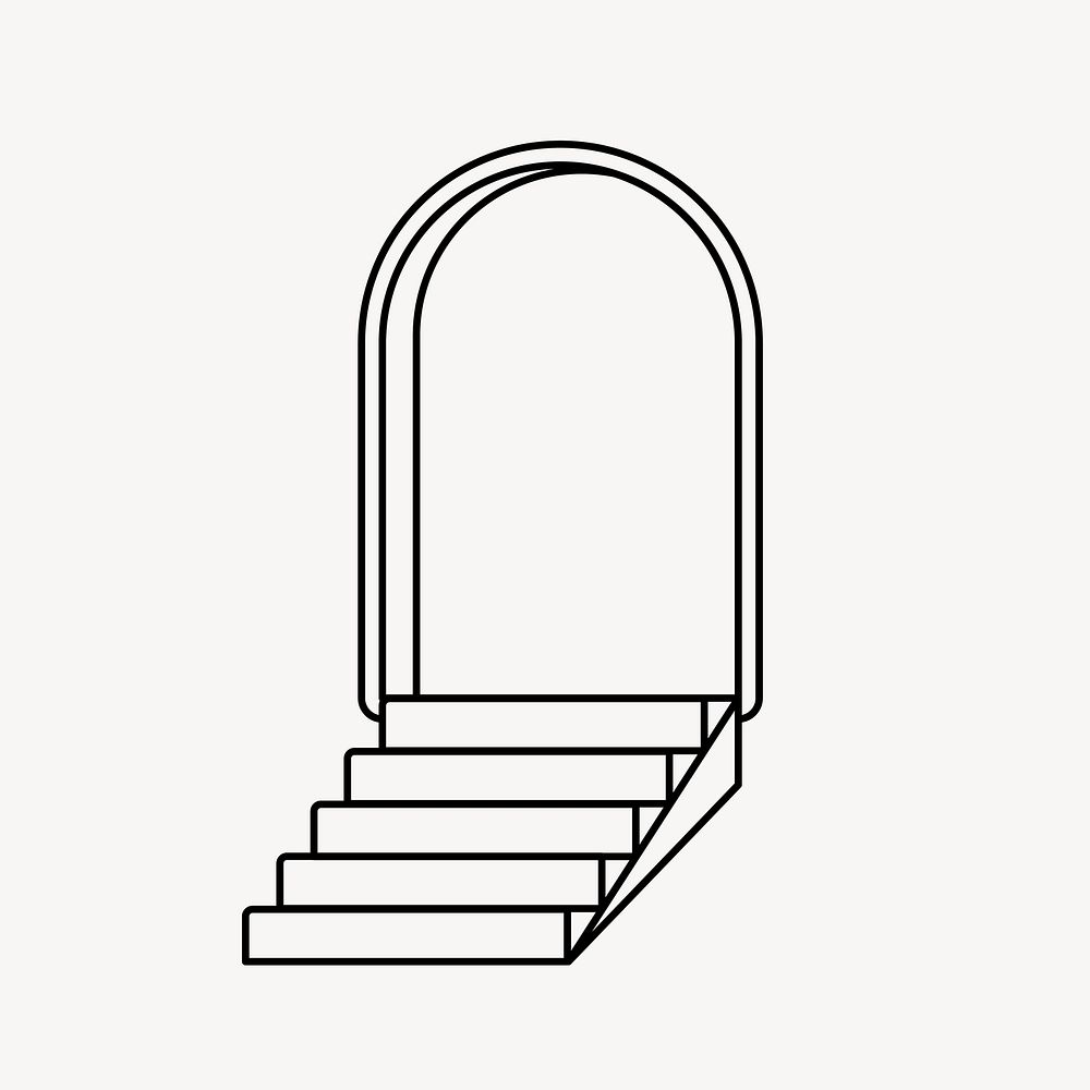 Door drawing frame, gate illustration vector