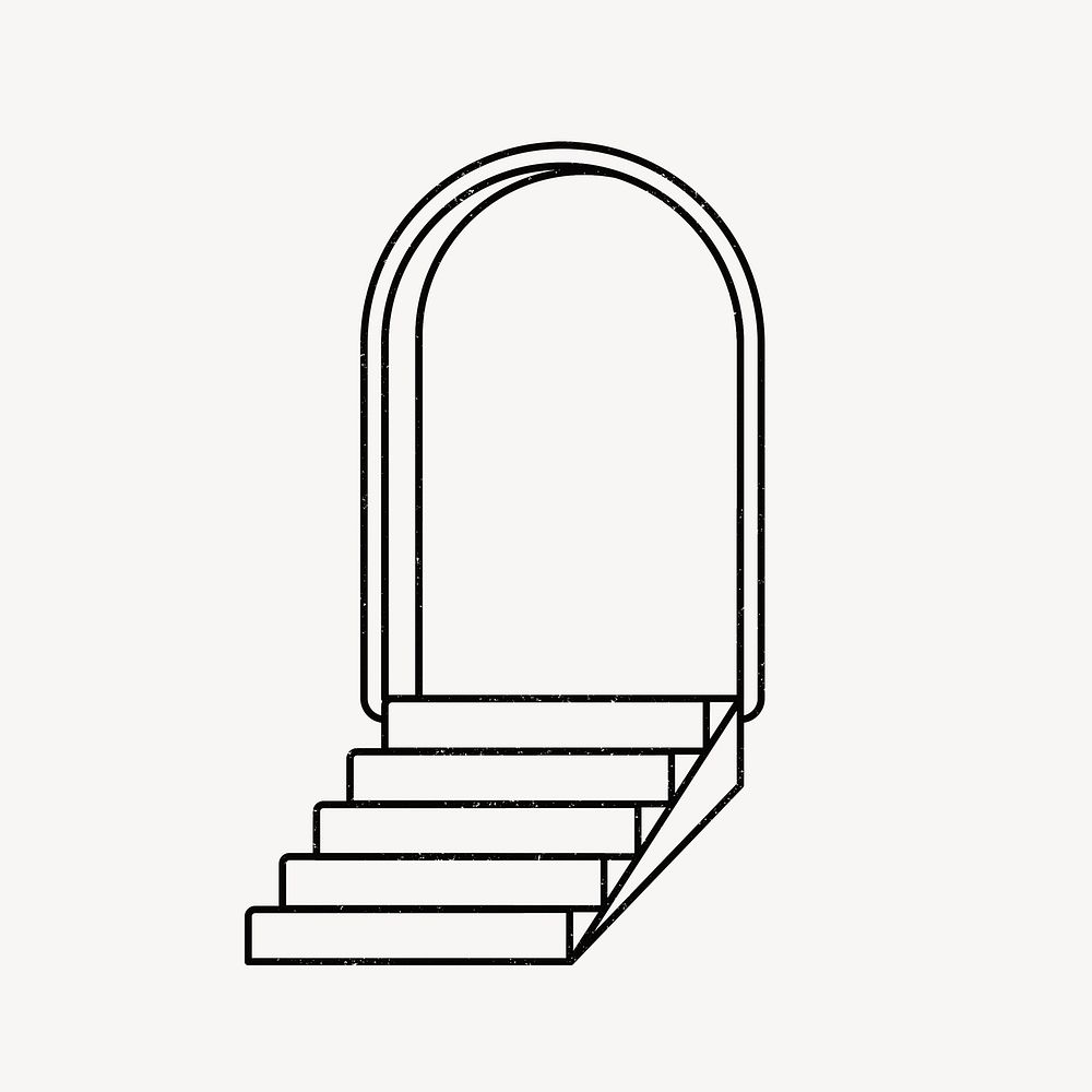 Door drawing frame, gate illustration psd