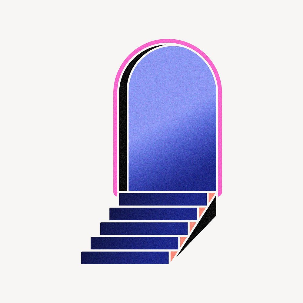 Purple aesthetic door frame, entrance illustration vector