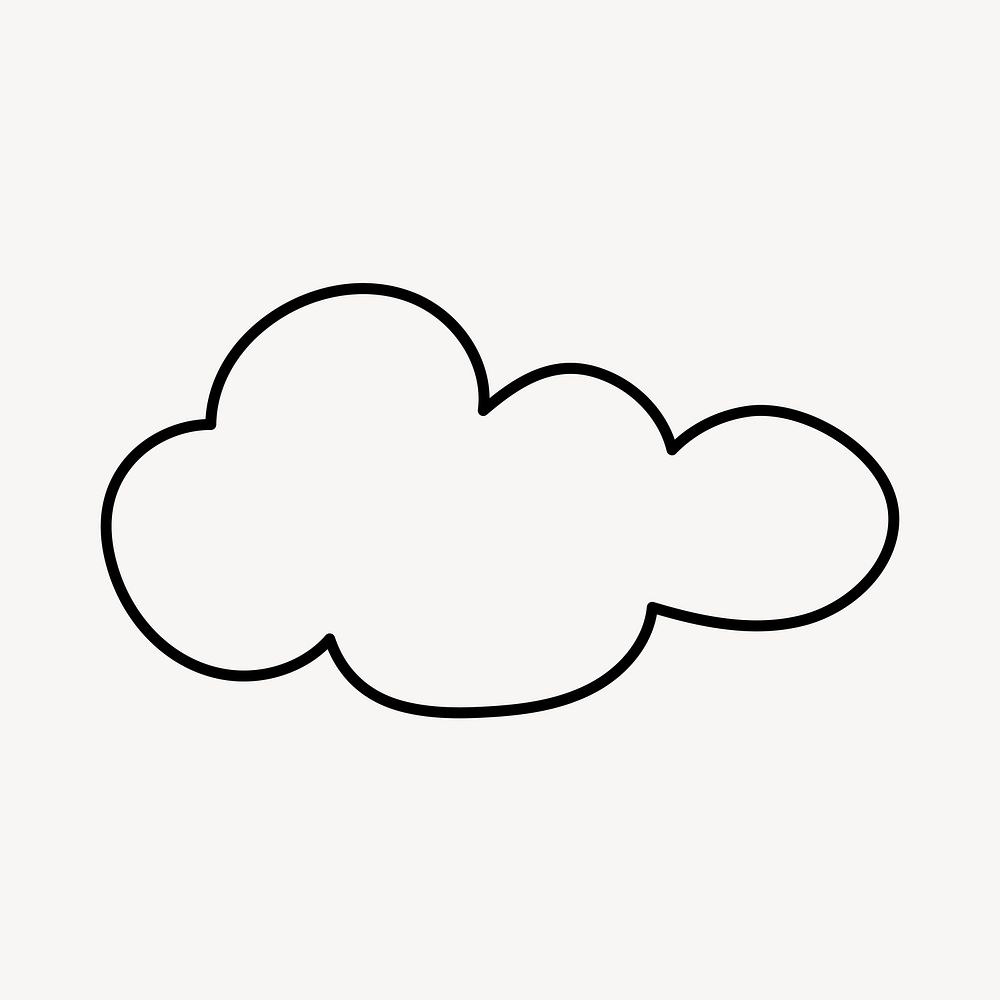 Cloud drawing clipart, sky illustration vector