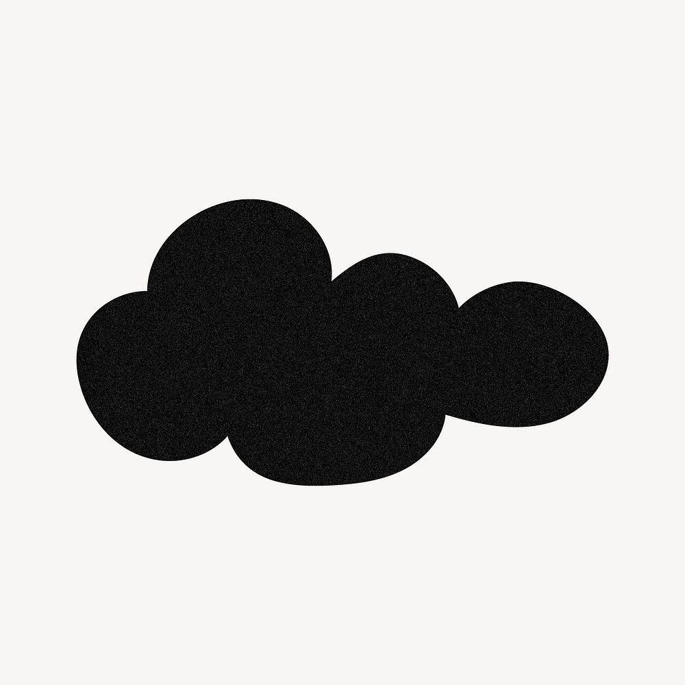 Cloud clipart, black celestial illustration vector