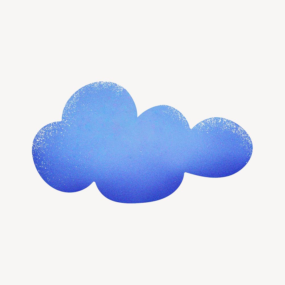 Blue cloud collage element, sky illustration psd