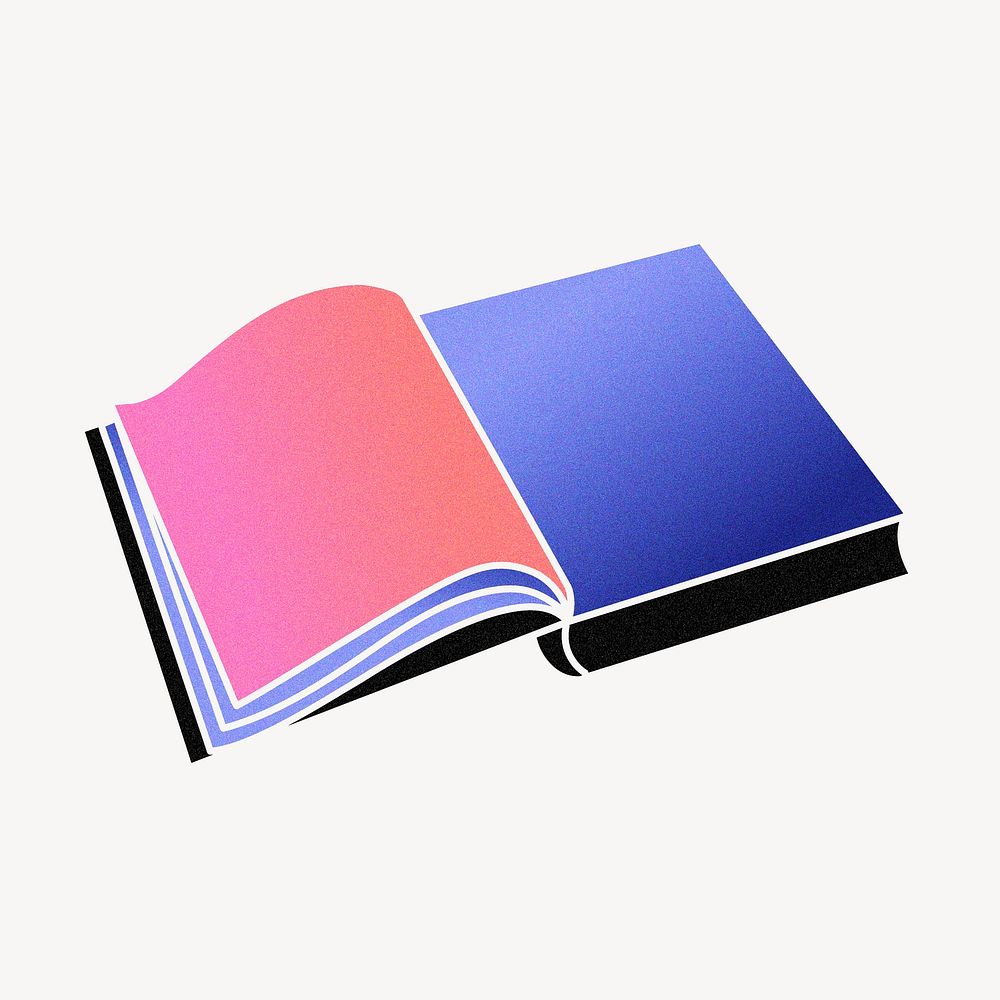Gradient book clipart, object illustration vector