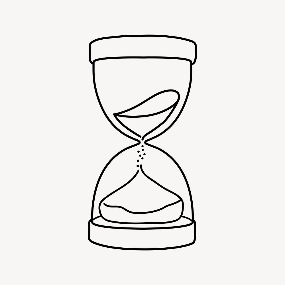 Hourglass drawing clipart, measuring time illustration vector