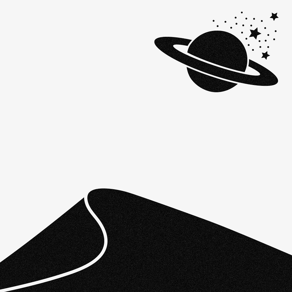 Saturn border background, sand dunes black and white design vector