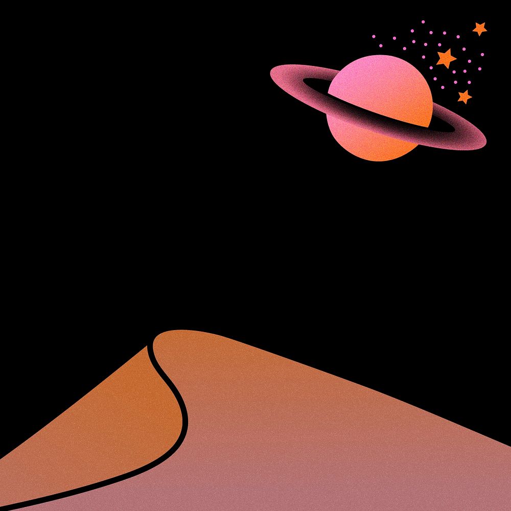 Saturn border black background, galaxy design vector