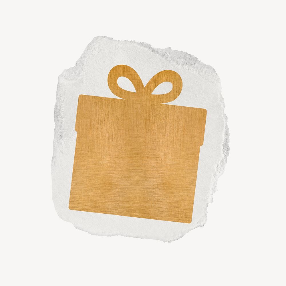 Christmas gift box, gold aesthetic design