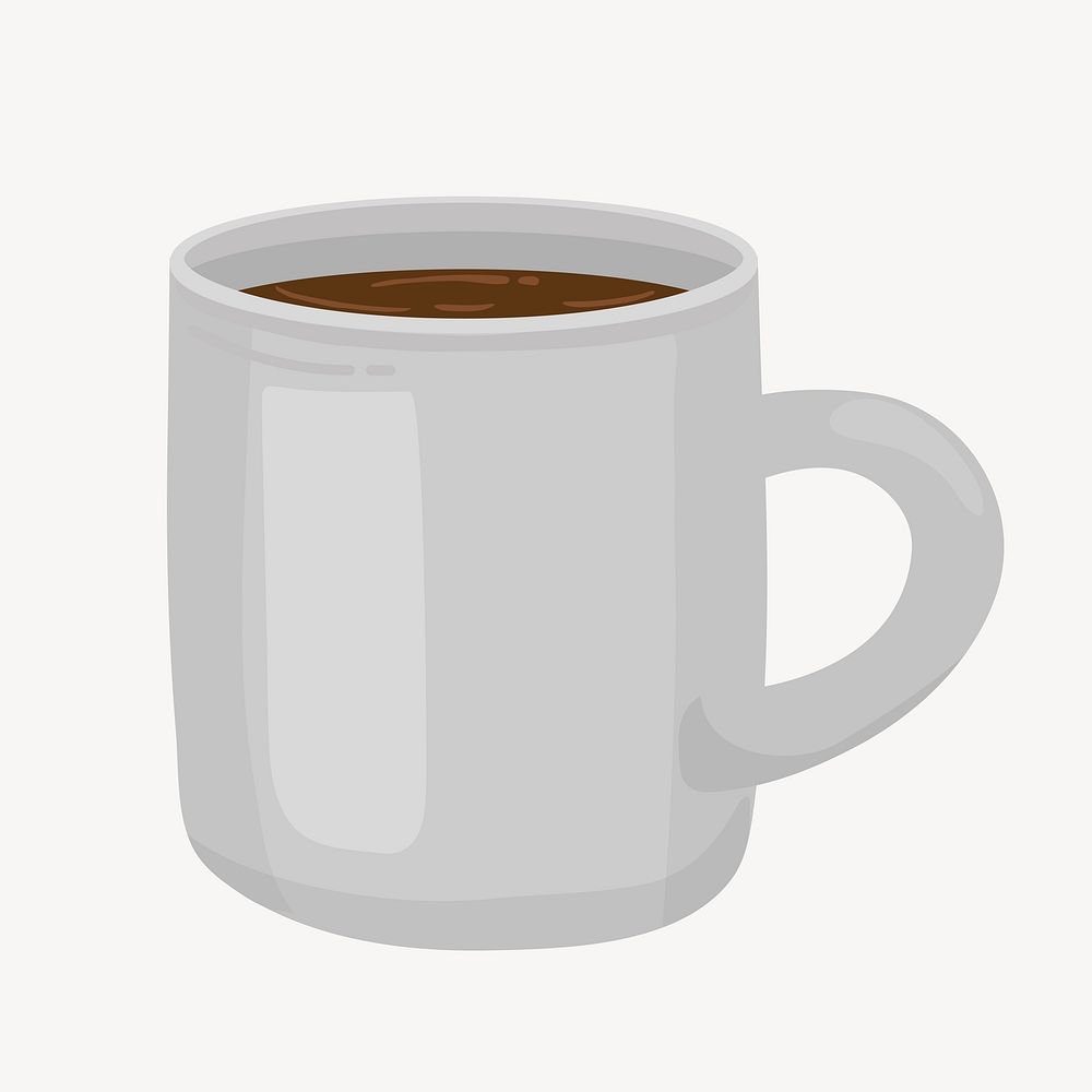 Coffee mug collage element, cute cartoon illustration vector