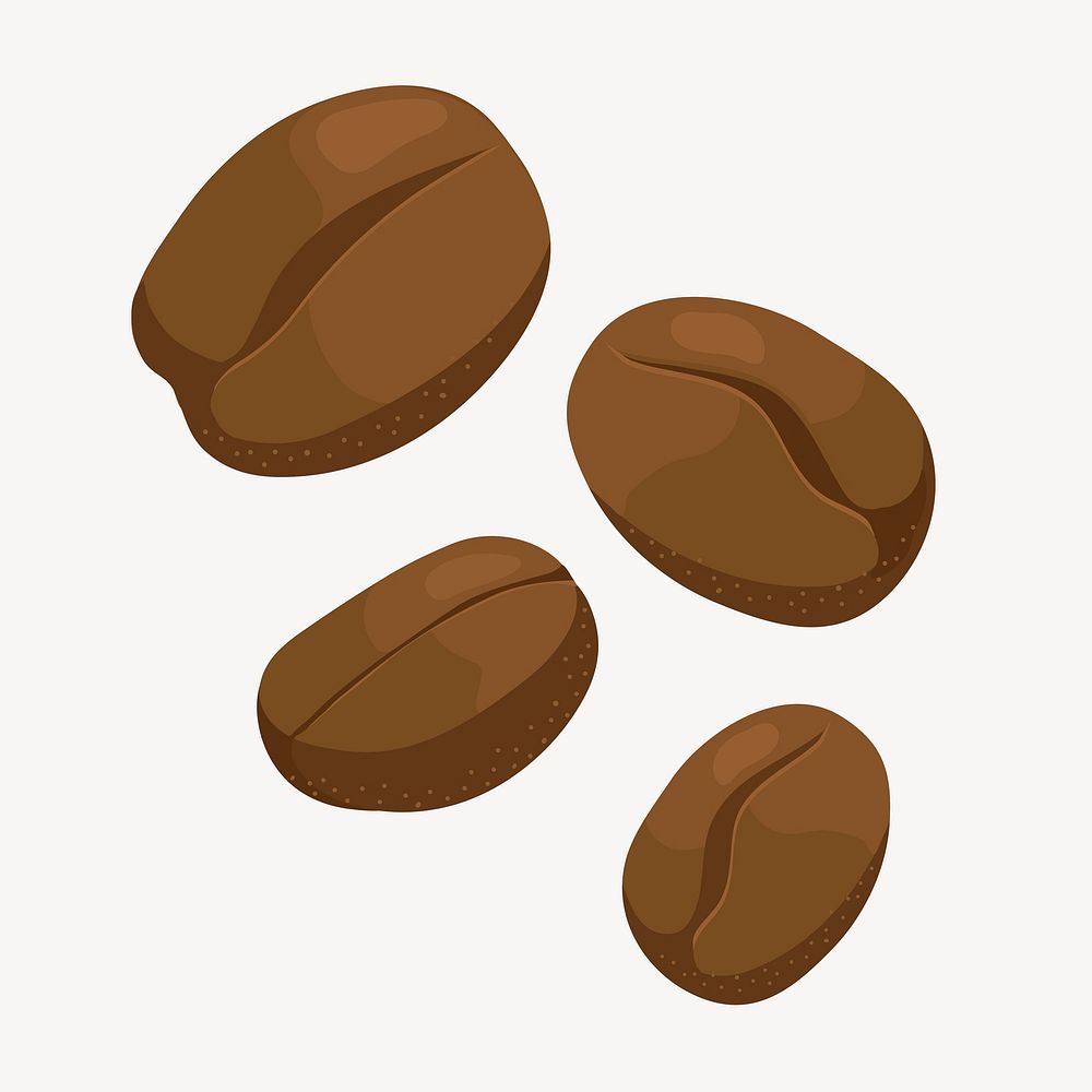 Coffee beans, cute cartoon illustration