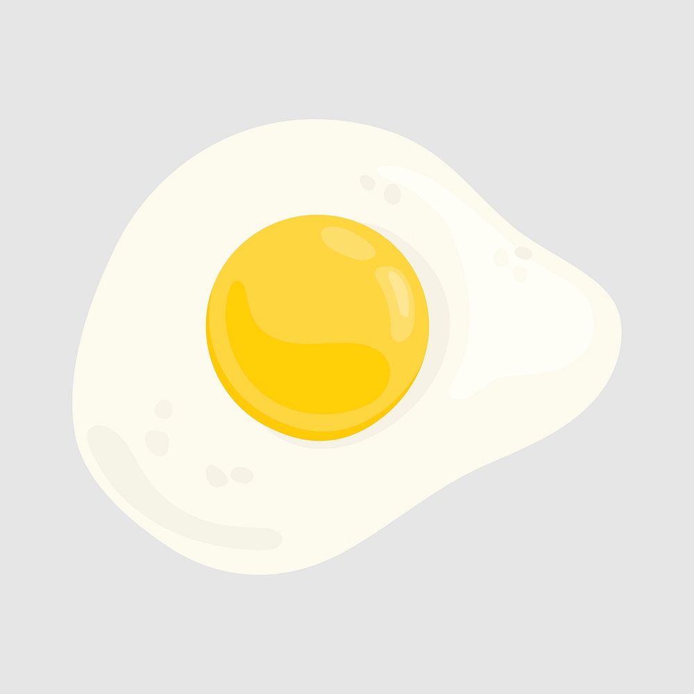 Fried egg collage element, cute cartoon illustration vector